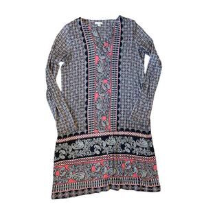 J Jill Pink and Navy Shift Dress XS